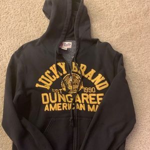 Mens Lucky Brand Zip-Up Hoodie (Small)